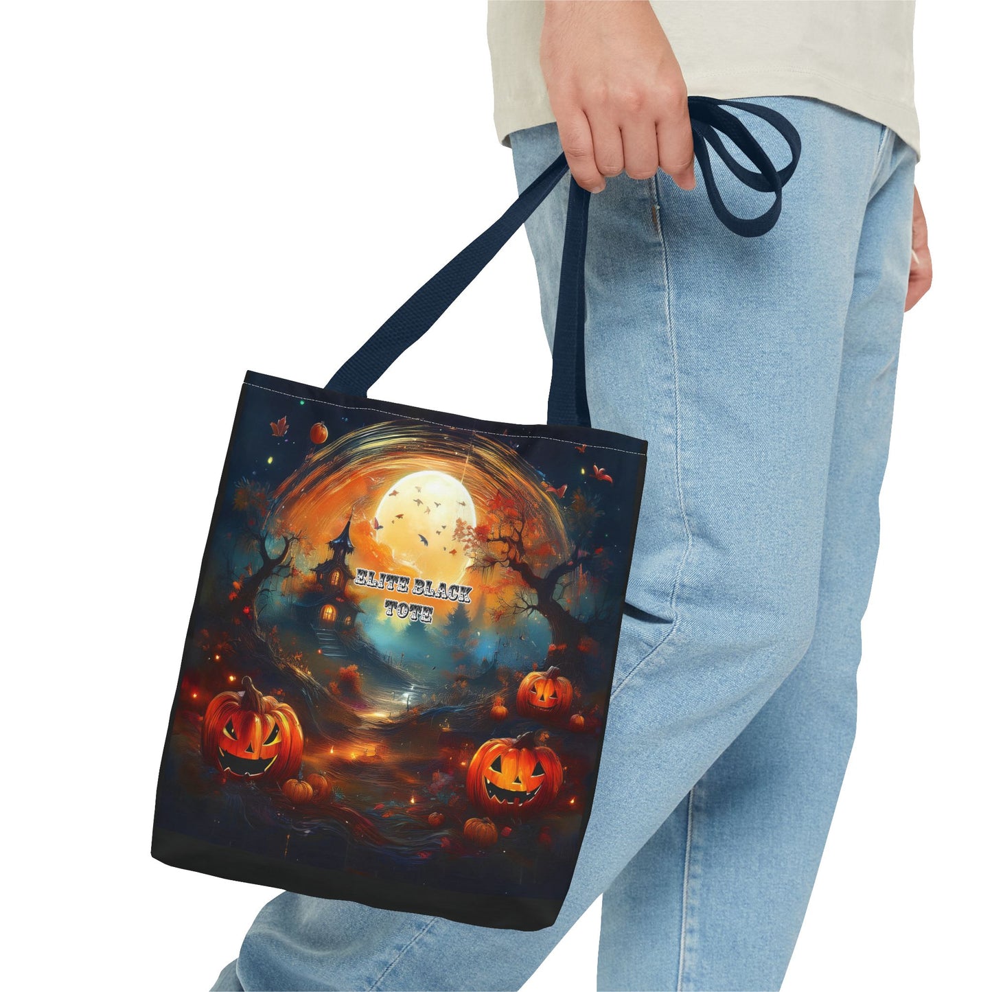 Elite Black Tote Bag (AOP)