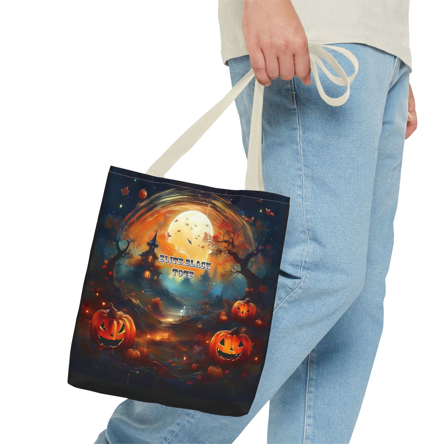 Elite Black Tote Bag (AOP)
