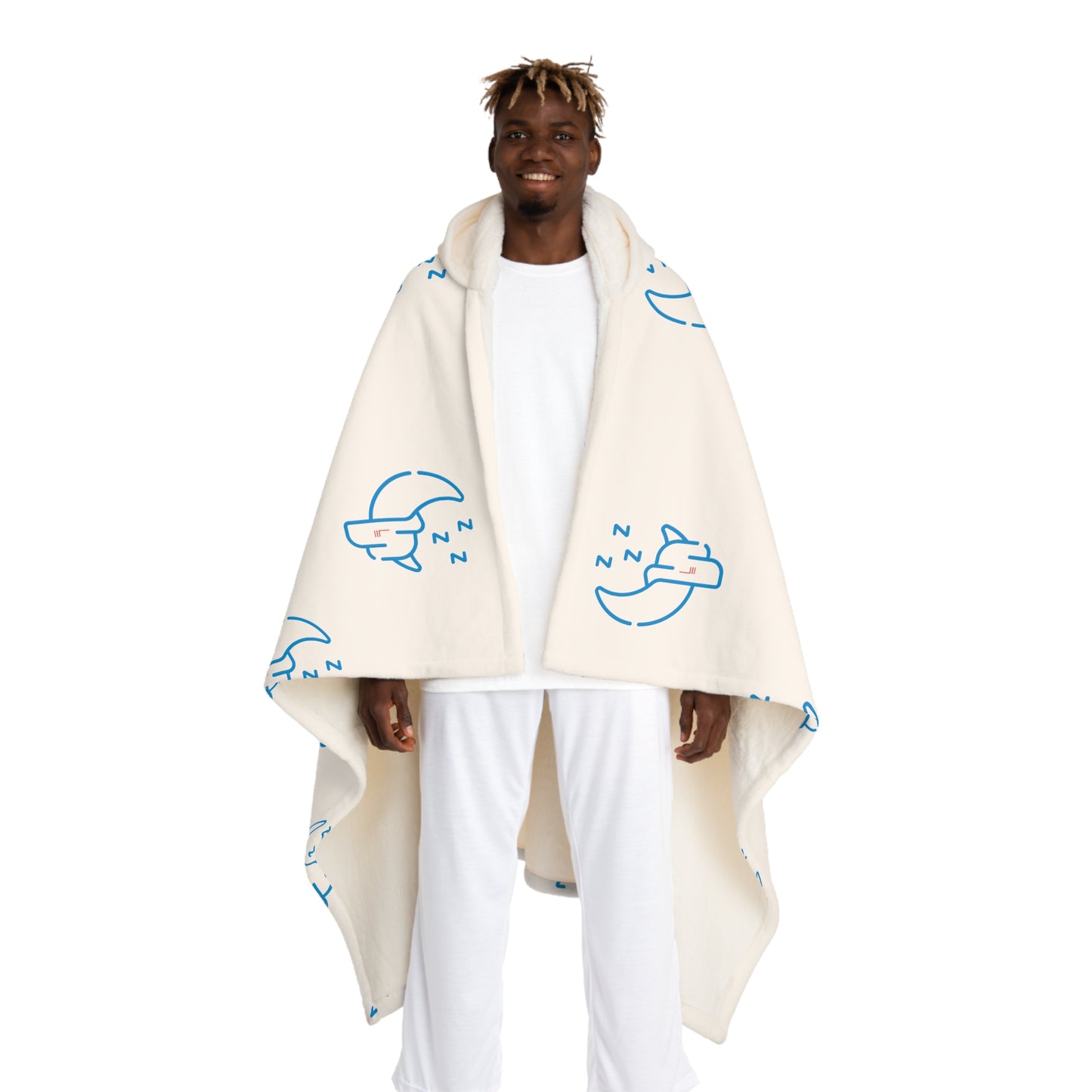 Rem Sleep Aid, Hooded Sherpa Fleece Blanket