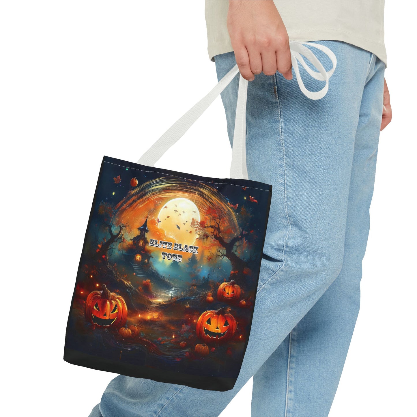 Elite Black Tote Bag (AOP)