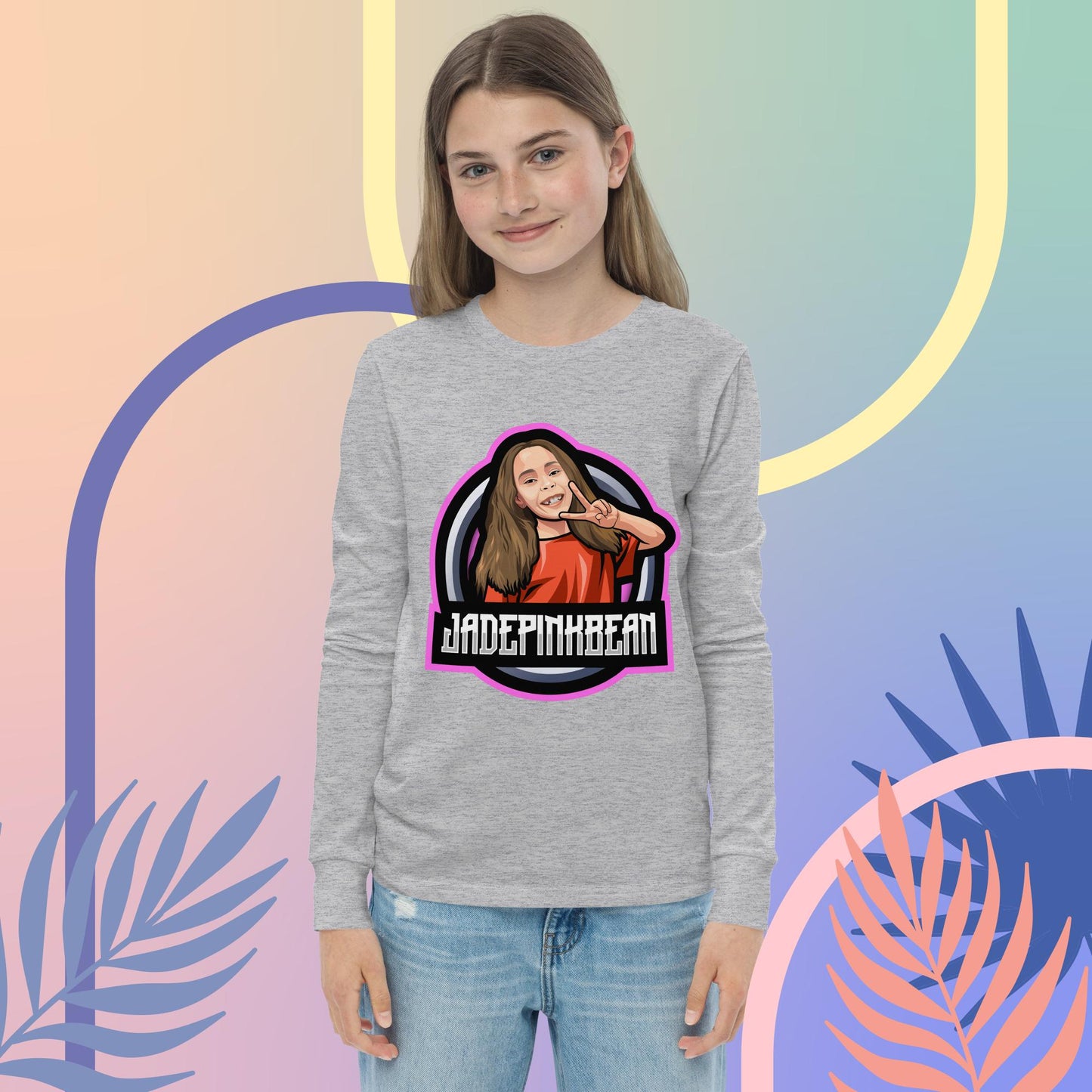 JadePinkBean, Youth long sleeve tee