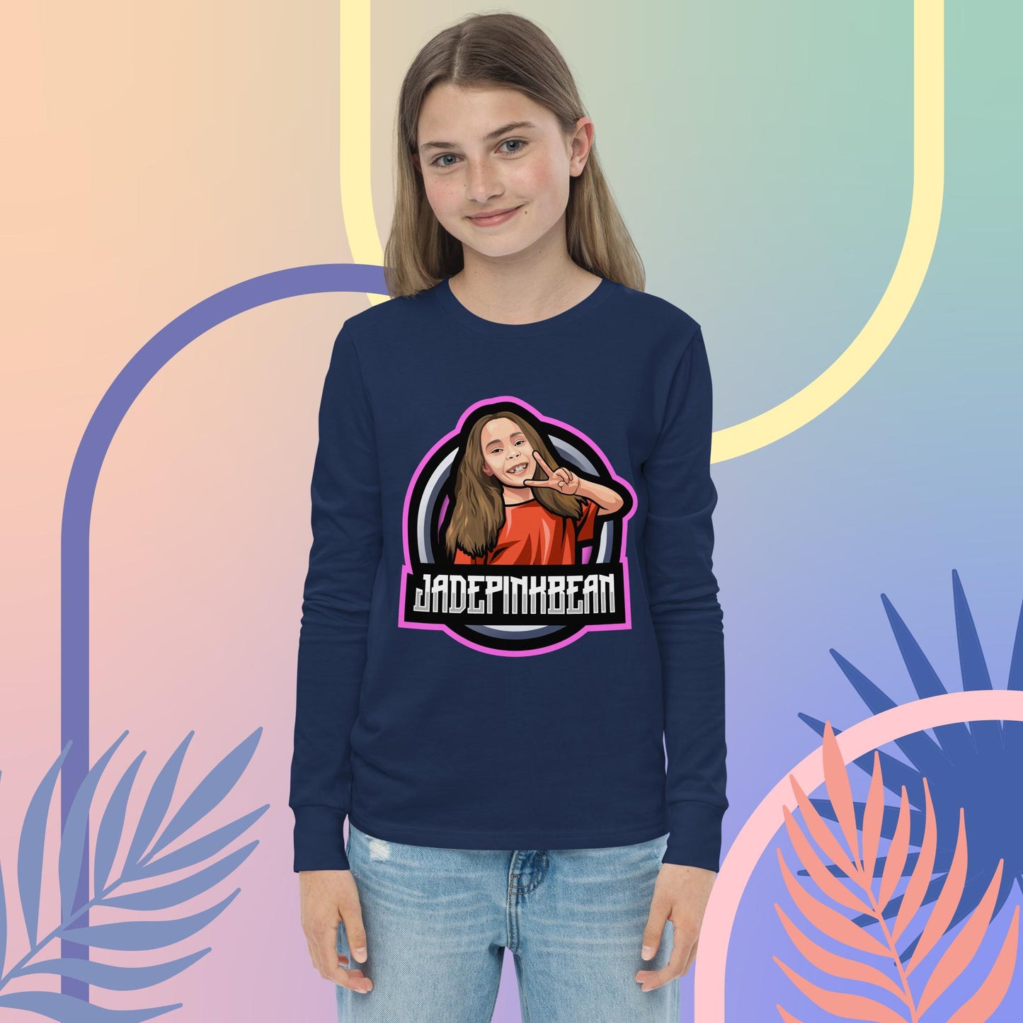 JadePinkBean, Youth long sleeve tee