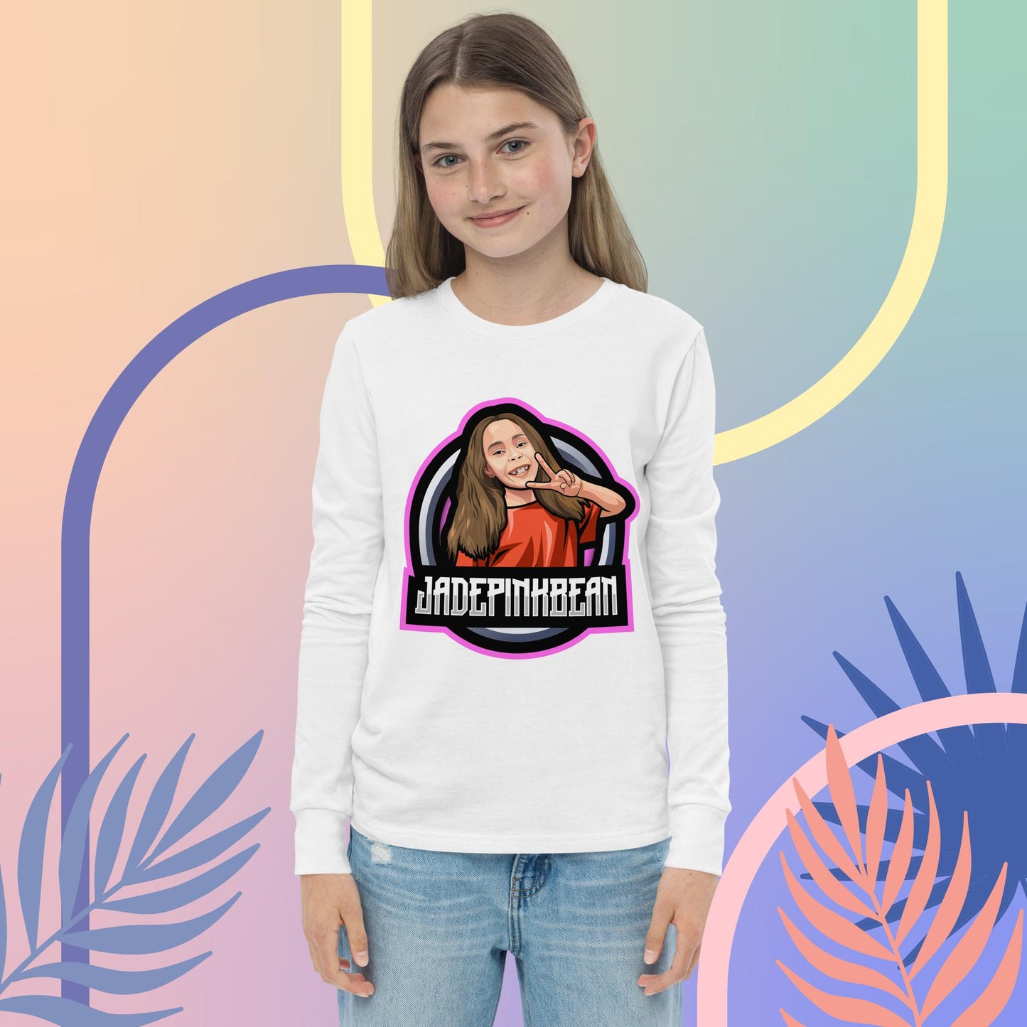 JadePinkBean, Youth long sleeve tee