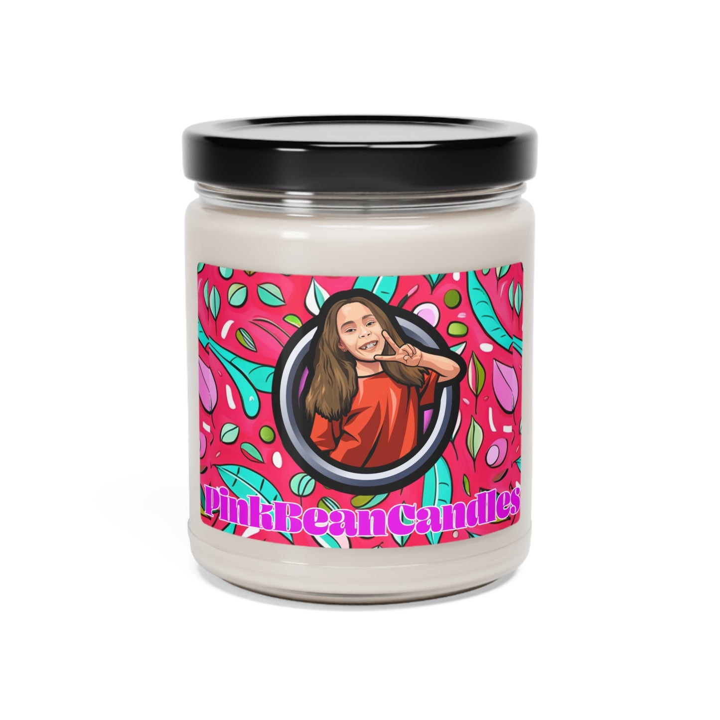 JadePinkBean, Scented Soy Candle, 9oz